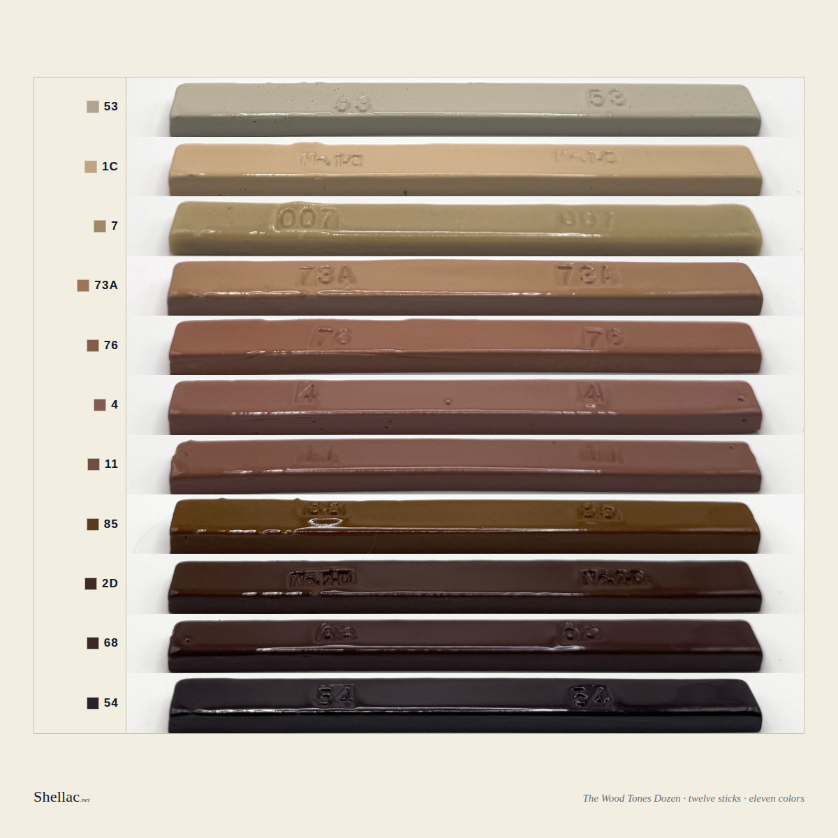 The Wood Tones Dozen — Full-Size Burn-In Stick Set
