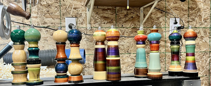 A run of mills off the lathe · Tyler David